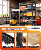 AOAORRG Set of 2 Garage Shelving Heavy Duty Storage Shelves, Metal Adjustable - Image 7