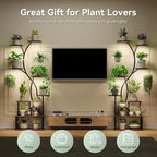 Plant Stand Indoor with Grow Lights 9 Tiered Wood Plant Shelf 62" Tall Plant - Image 7