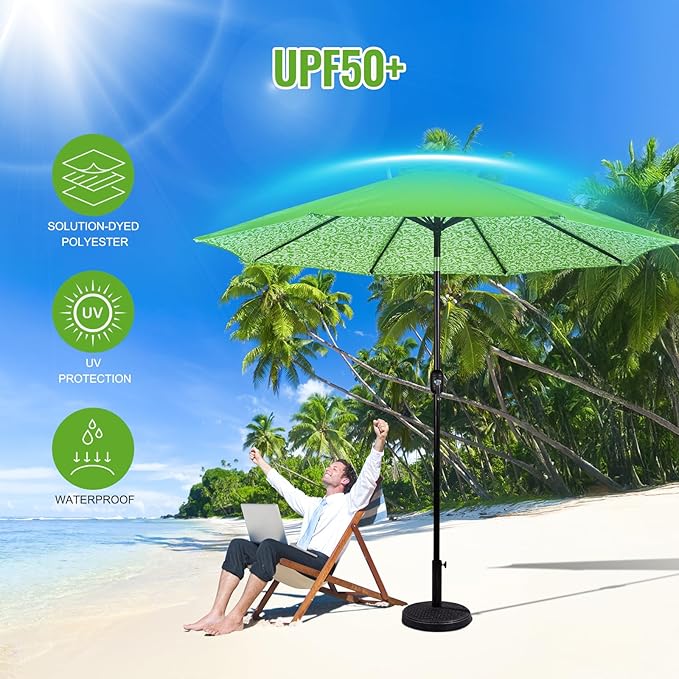Backyard Expressions 9 ft. Patio Umbrella, Market Table Umbrella w/Tilt and - Image 3