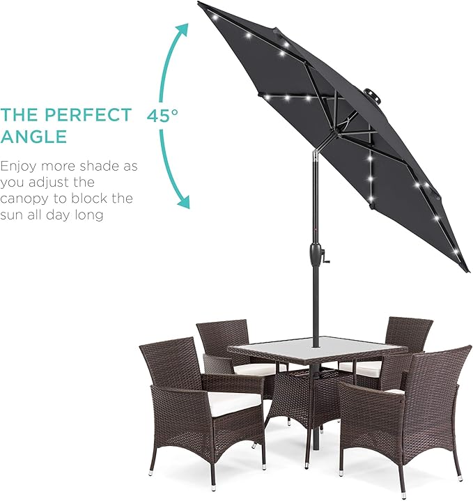 Best Choice Products 7.5ft Outdoor Solar Market Table Patio Umbrella - Image 2