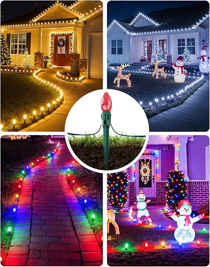 100-Pack Plastic Light Stakes, 5.5 Inch Christmas Yard Stakes - Image 6