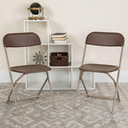 Flash Furniture Hercules Series Plastic Folding Chair Brown - Image 2