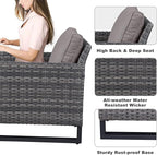 Belord 7 Piece Outdoor Furniture Patio Wicker Sofa Set, Oversize Outdoor Dining - Image 6