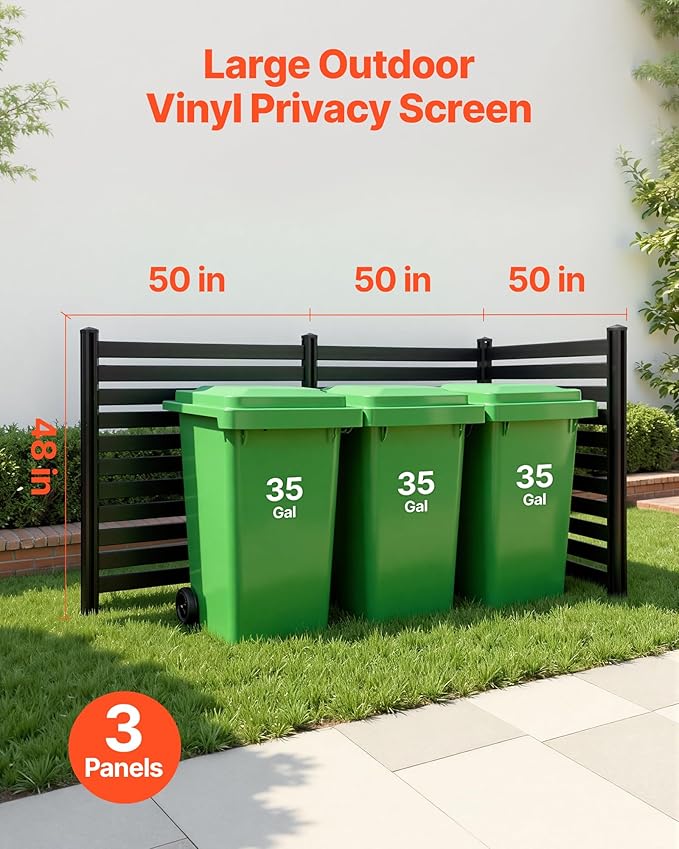 VEVOR 3 Panels Outdoor Privacy Screen, 50 x 48 in Air Conditioner Fence - Image 2