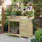 Yaheetech Outdoor Potting Bench Table, Garden Work Bench w/Metal Tabletop Work - Image 2