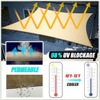 Amgo 20' x 20' x 28.3' Blue Right Triangle Sun Shade Sail UPF50+ Canopy Awning - Image 4