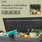 Flamaker Resin Deck Box 120 Gallon Waterproof Large Outdoor Indoor Storage Box - Image 5
