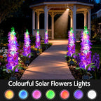 Solar Garden Lights, Solar Purple Delphinium Flowers Lights 8 Pack 160 LEDs - Image 3