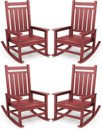 SERWALL Oversized Outdoor Rocking Chair Set of 4, HDPE Rocker by SERWALL