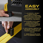 BLACK & YELLOW 5-Tier Heavy Duty Plastic Storage Shelving Unit, 5 Shelves - Image 6