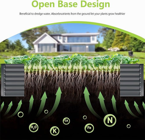 4x2x2FT Galvanized Raised Garden Bed, Galvanized Planter Boxes Outdoor - Image 2