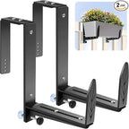 Window Box Brackets, Adjustable Planter Box Brackets, Heavy Duty Iron Flower by VOXOR