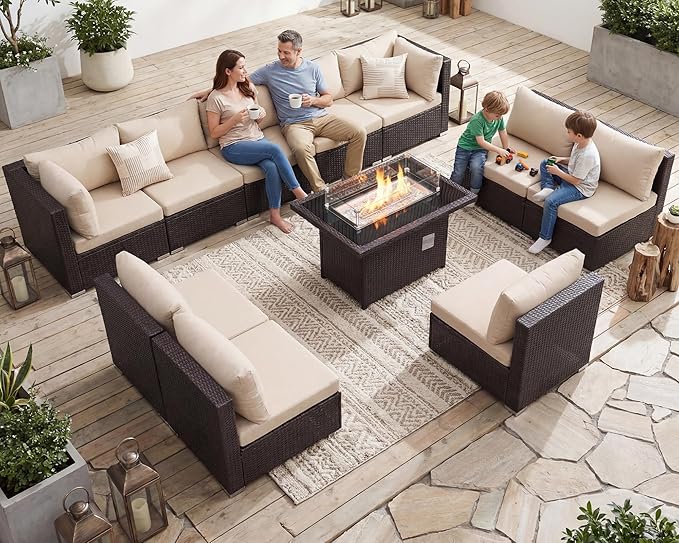 NICESOUL Modern Luxury Outdoor Patio Sectional Furniture Set by NICESOUL