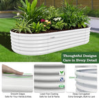 A ANLEOLIFE 8X4X1.5 ft Galvanized Raised Garden Beds Outdoor, Oval Large Metal - Image 4