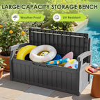 Greesum 80 Gallon Outdoor Storage Bench, Resin Patio Furniture - Image 6
