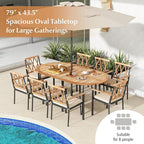 Tangkula 79" Large Patio Dining Table - Image 4