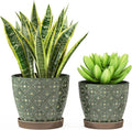 Docrin Dark Green Ceramic Planter Set by DOCRIN