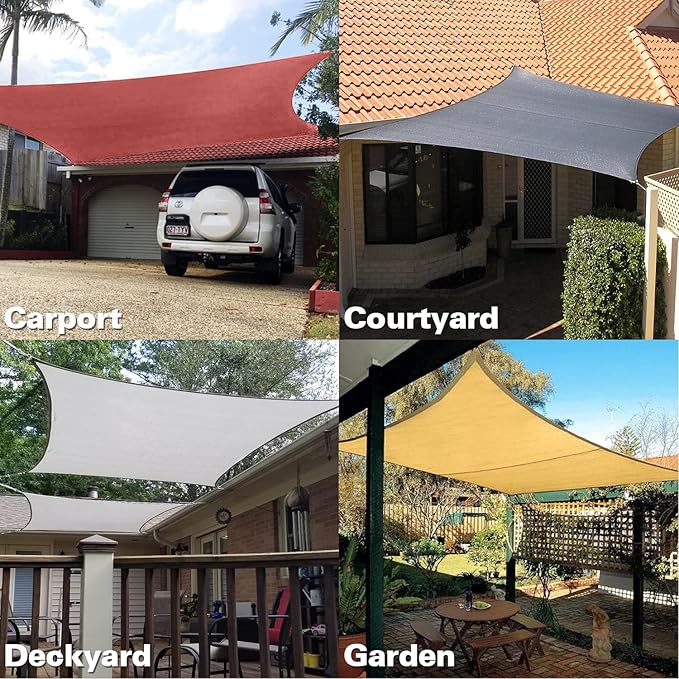 KANAGAWA 7'X7' Rust Red Custom Size Sun Shade Sail Square UV Block Canopy Cover - Image 7