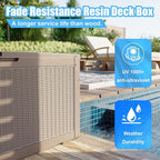 DRATO 320 Gallon Deck Box, Outdoor Large Waterproof Resin Storage Box - Image 2