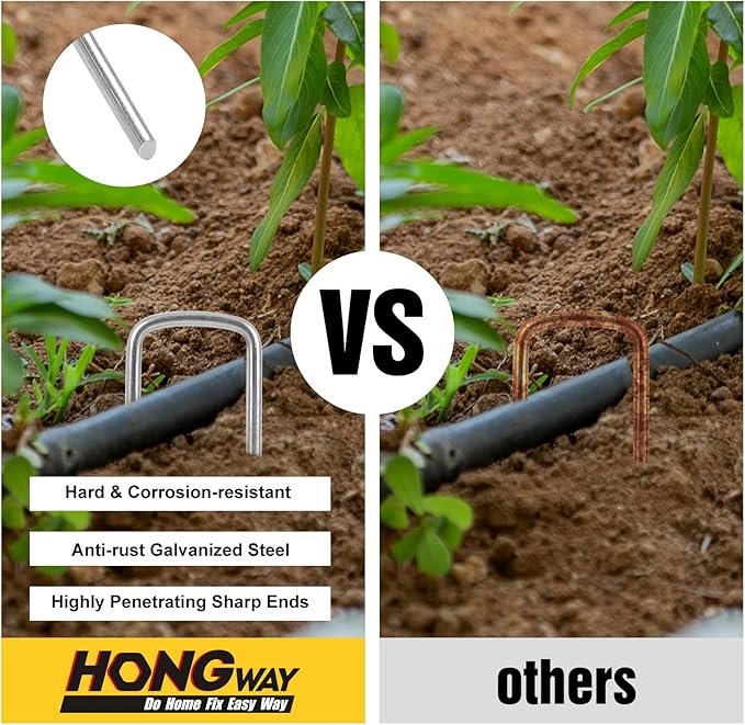 HongWay 120 Pack 6 Inch Landscape Staples, 8 Gauge Garden Stakes Heavy Duty - Image 5