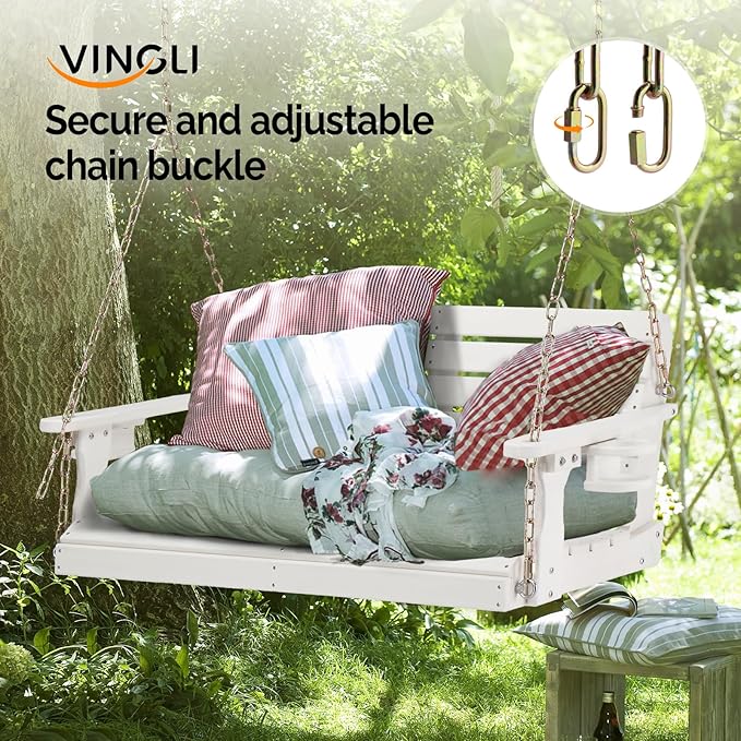 VINGLI Heavy Duty 1600 LBS HDPE Porch Swing Outdoor - Image 6