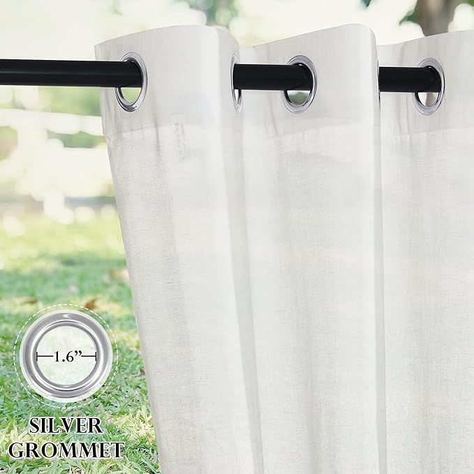 RYB HOME Outdoor Sheer Linen Curtains - Image 4