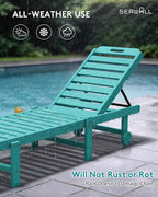 SERWALL Patio Chaise Lounge Chair, HDPE Outdoor Lounge Chair - Image 7