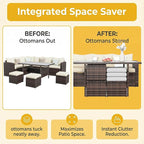 Wisteria Lane 7 Piece Patio Furniture Set, Wicker Patio Sectional - Image 7