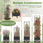 Giantex Raised Garden Bed with Tomato Cages, 67” Adjustable Height, Self - Image 7