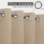 Easy-Going Linen Look Outdoor Curtains Waterproof Windproof Porch Curtains - Image 3