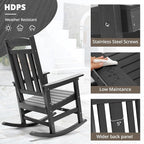 LUE BONA Outdoor Rocking Chairs Set of 4, Weather Resistant HDPS Poly Rocker - Image 5