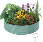 Galvanized Metal Planter Round Raised Garden Bed Kit by ZFHgarden