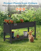 YEFU Raised Garden Bed with Legs: 57x18x30in Elevated Poly Planter with Wheels - Image 6