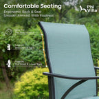 PHI VILLA Outdoor Bar Stools Set of 6, Swivel Patio Bar Stools & Chairs - Image 6