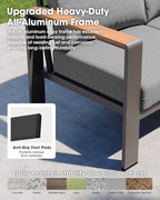 Aluminum Outdoor Patio Furniture Set 6 Seats, Outdoor Sectional Corner Sofa - Image 5