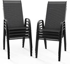VINGLI Patio Chairs Set of 8 – Stackable Outdoor Dining Chairs by VINGLI