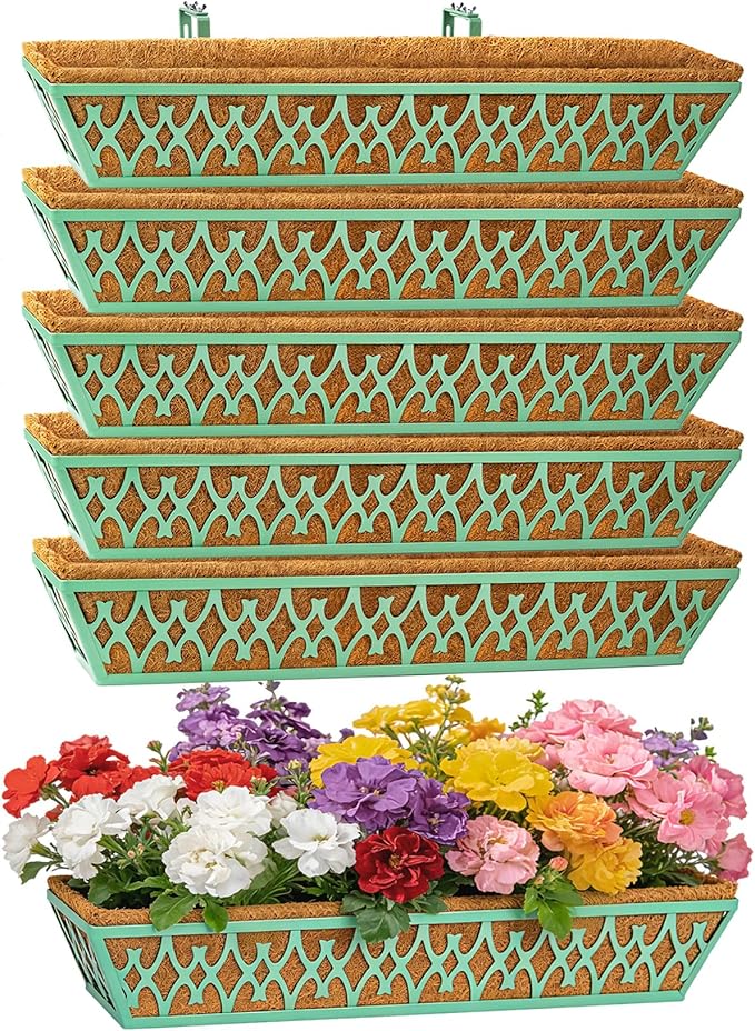 6 Pack 30 Inch Window Boxes Planters Railing Planter Box by KarlliuHOMEGARDEN