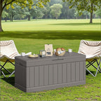 JUMMICO 78 Gallon Outdoor Deck Box Large Resin Storage Box - Image 7