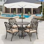 VINGLI 5-Piece Outdoor Patio Dining Set, Cast Aluminum All-Weather Outdoor - Image 2