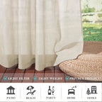 RYB HOME Outdoor Indoor Farmhouse Linen Sheer Curtains - Image 7
