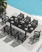 SERWALL 9-Piece Outdoor Dining Set, All Weather HDPE Patio Furniture Set - Image 9