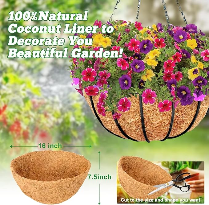 Y&M 2pcs 16“ Round Coconut Fiber Liner - Image 2