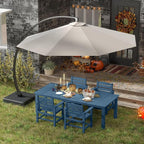 5-Piece Navy Blue Outdoor Dining Set - Image 9