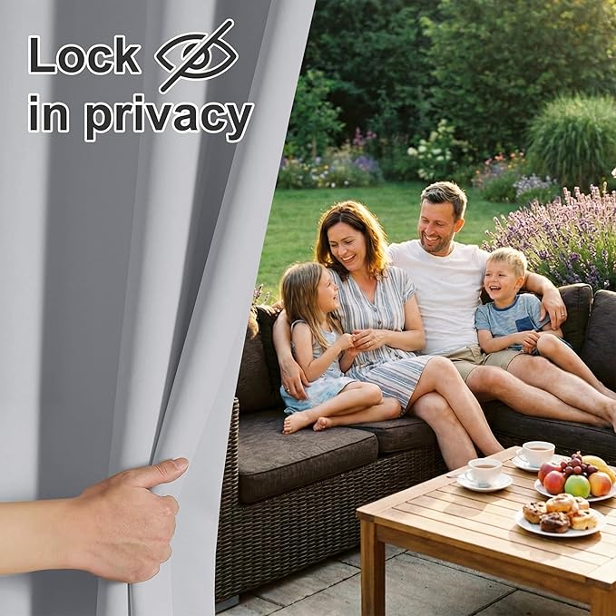 RYB HOME Outdoor Curtains for Patio - Image 3
