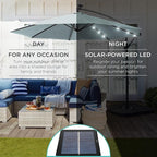 Best Choice Products 10ft Solar LED Offset Cantilever Hanging Market Patio - Image 3