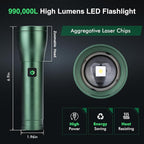 Rechargeable Flashlights High Lumens 990, 3 Modes Super Bright 140° Wider Beam - Image 2