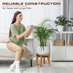 Demigo Indoor Plant Stand, Acacia Wooden Decorative Plant Shelf - Image 6