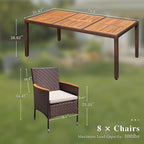 Devoko Outdoor Patio Dining Sets 9 Pieces Wicker Outdoor Dining Table and - Image 6
