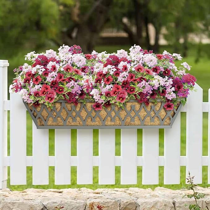 2 Pack 30 Inch Window Boxes Planters Railing Planter Box - Image 4