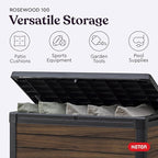 Keter Rosewood 100 Gallon Resin Deck Box Organization and Storage - Image 5